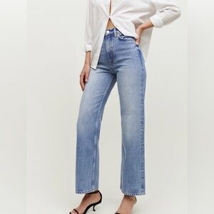 REFORMATION Wilder High Rise Wide Leg Cropped Jeans
